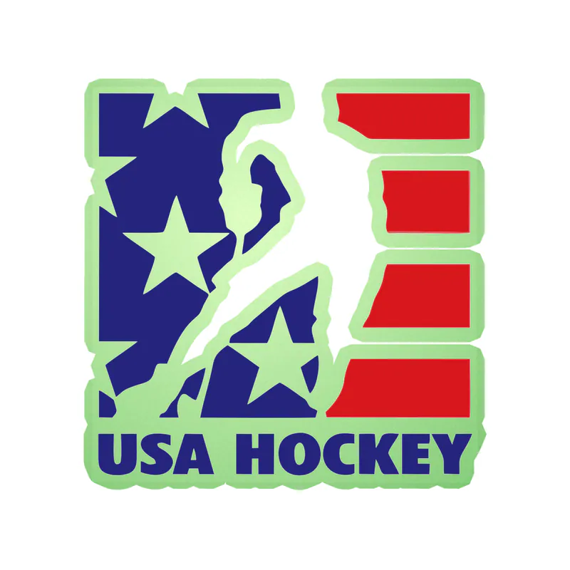 USA Hockey National Team - Image 2 - Glow in the Dark Vinyl Sticker - Custom Size