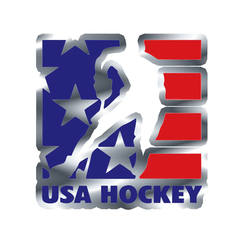 USA Hockey National Team - Image 2 - Silver Chrome Vinyl Sticker - Custom Size