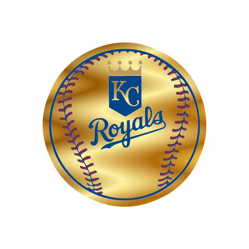 Kansas City Royals - Baseball - Gold Chrome Vinyl Sticker - Custom Size