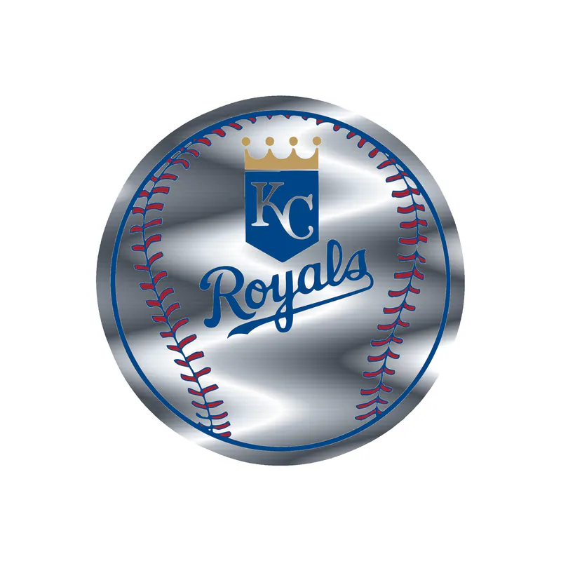 Kansas City Royals - Baseball - Silver Chrome Vinyl Sticker - Custom Size
