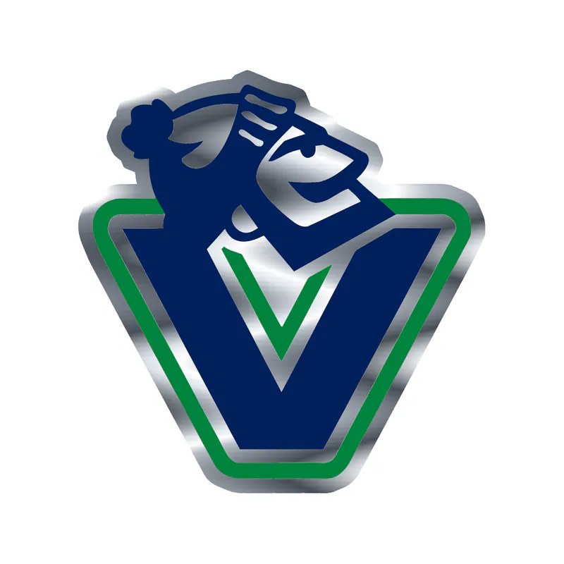 Vancouver Canucks - V With Guy Head - Silver Chrome Vinyl Sticker - Custom Size