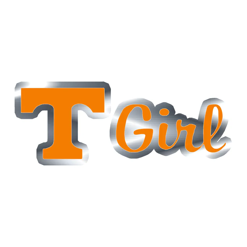 Tennessee Volunteers - Image 3 - Silver Chrome Vinyl Decal - Custom Size