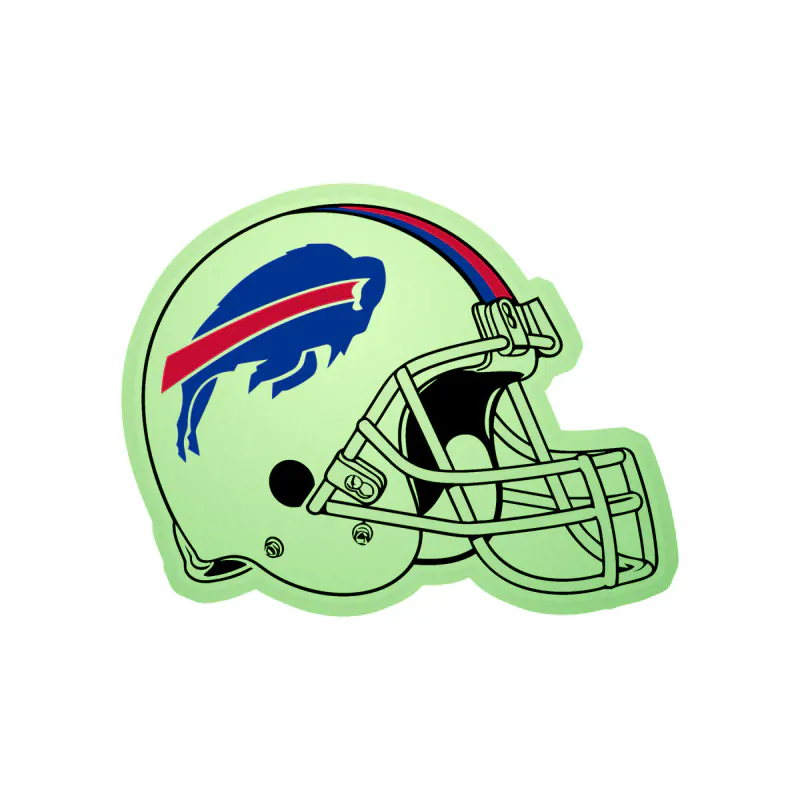 Buffalo Bills - Helmet - Glow in the Dark Vinyl Sticker - Custom Size