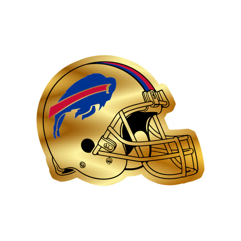 Buffalo Bills - Helmet - Gold Chrome Vinyl Sticker - Custom Size
