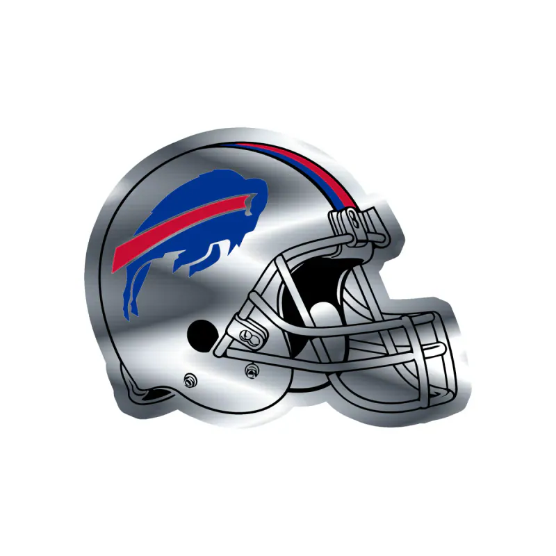 Buffalo Bills - Helmet - Silver Chrome Vinyl Sticker - Custom Size
