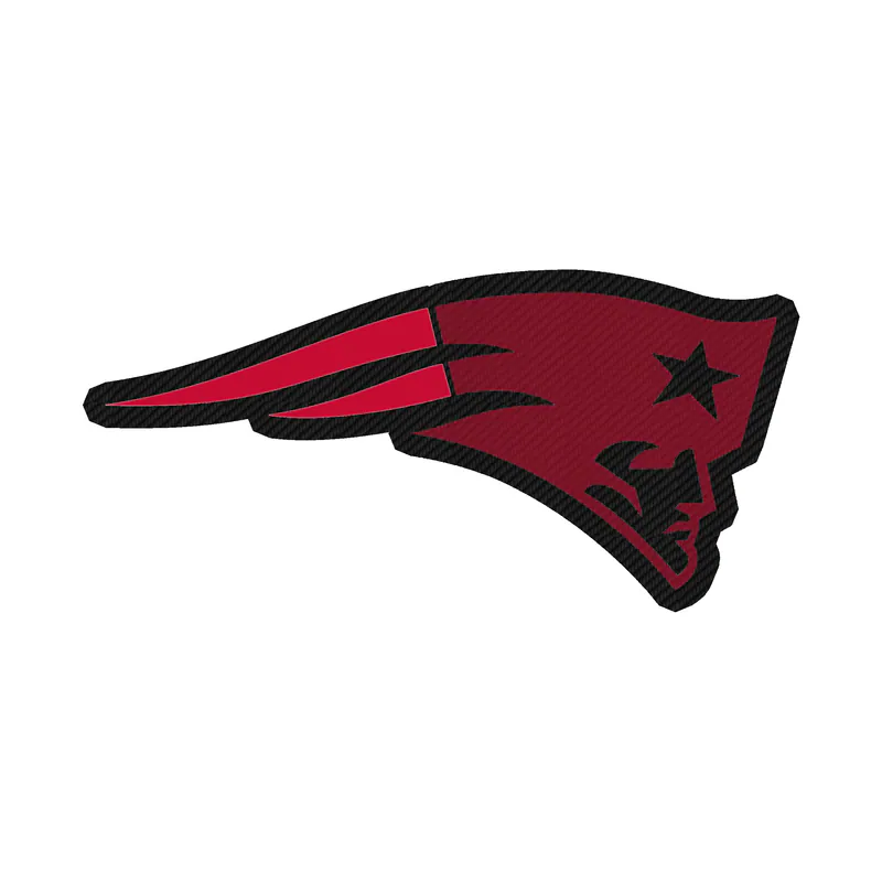 New England Patriots Head Carbon Fiber Vinyl Sticker - Custom Size