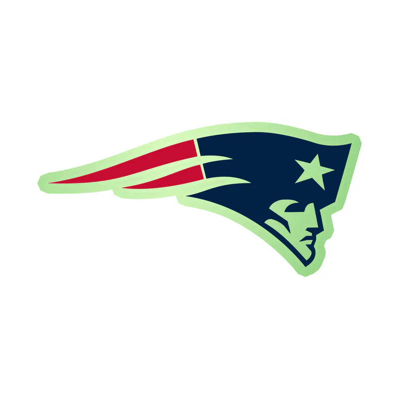 New England Patriots Head Glow in the Dark Vinyl Sticker - Custom Size