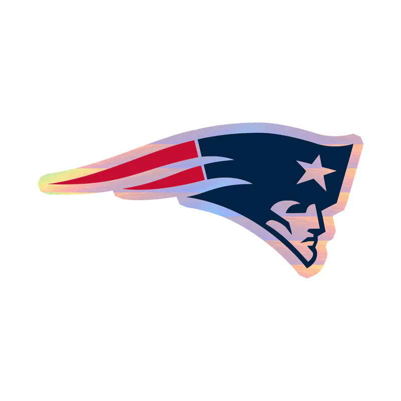 New England Patriots Head Holographic Vinyl Sticker - Custom Size