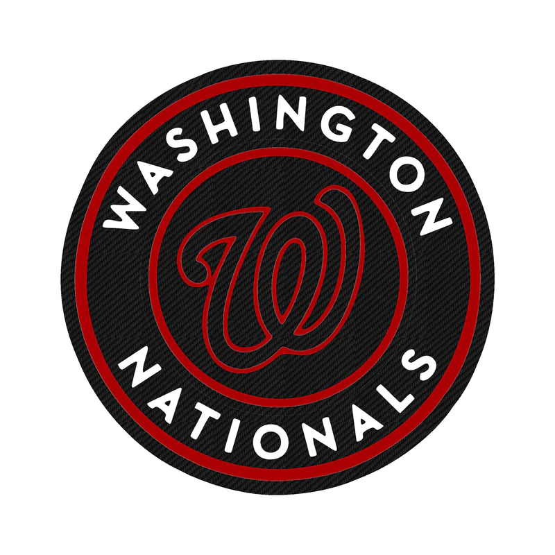 Washington Nationals - Blue Circle With Name - Carbon Fiber Vinyl Sticker - Custom Size