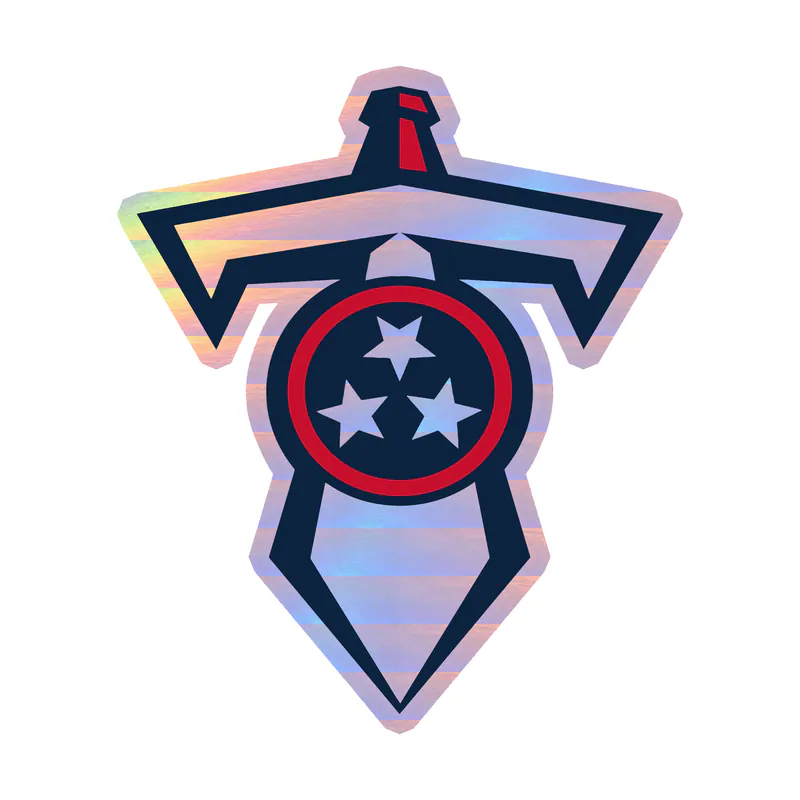 Tennessee Titans - Sword with Stars - Holographic Vinyl Sticker - Custom Size