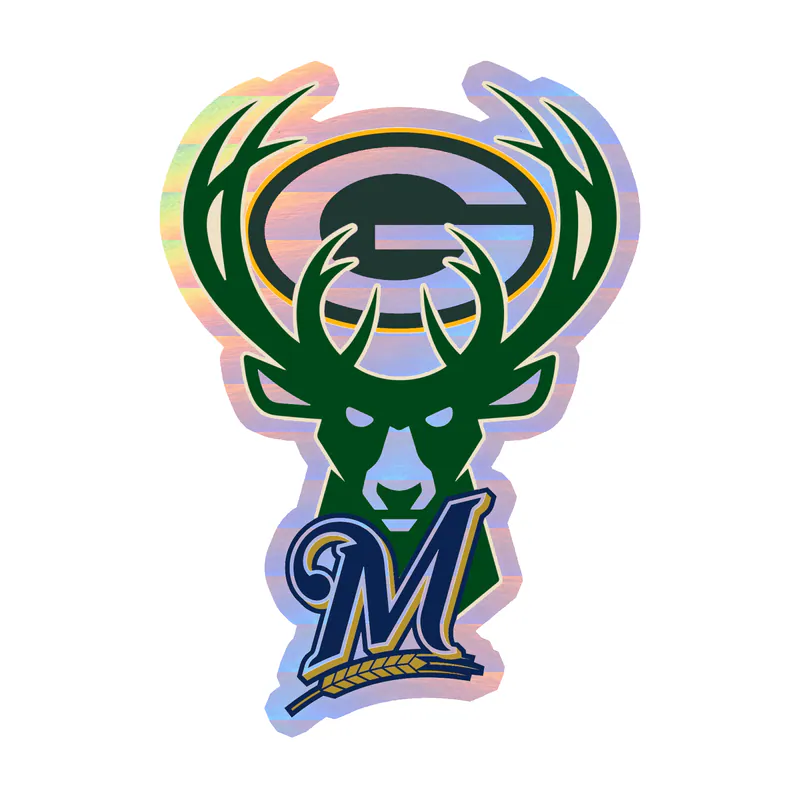 Milwaukee Bucks - Wisconsin Sports Team - Holographic Vinyl Sticker - Custom Size