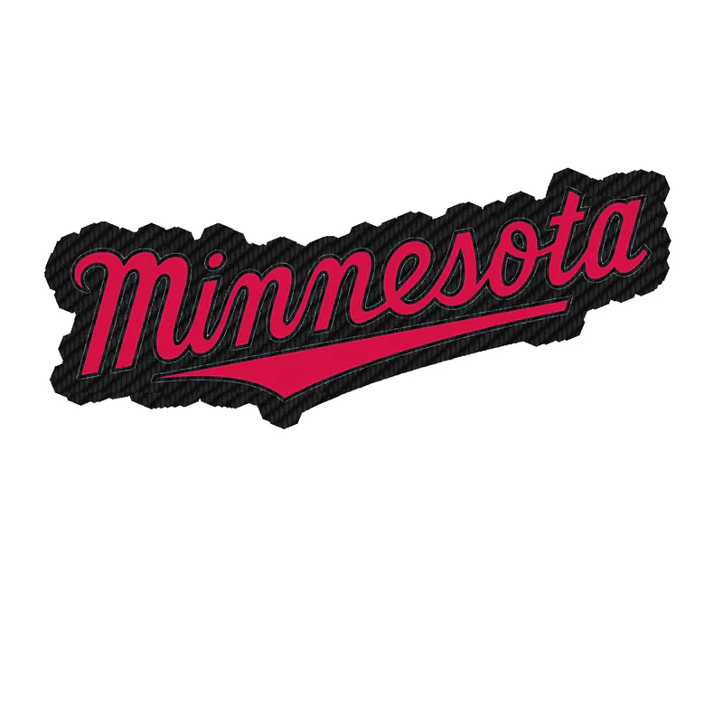 Minnesota Twins - Minnesota Cursive - Carbon Fiber Vinyl Sticker - Custom Size