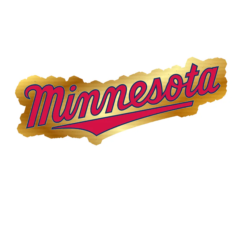 Minnesota Twins - Minnesota Cursive - Gold Chrome Vinyl Sticker - Custom Size