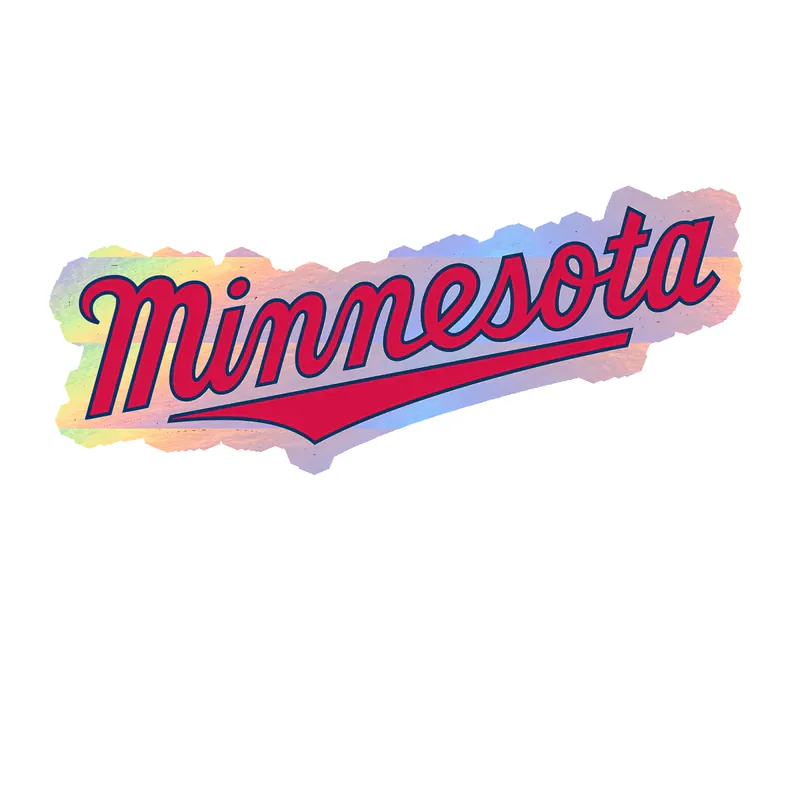 Minnesota Twins - Minnesota Cursive - Holographic Vinyl Sticker - Custom Size