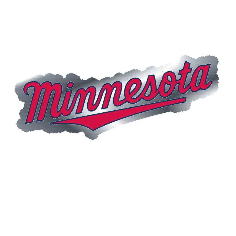 Minnesota Twins - Minnesota Cursive - Silver Chrome Vinyl Sticker - Custom Size