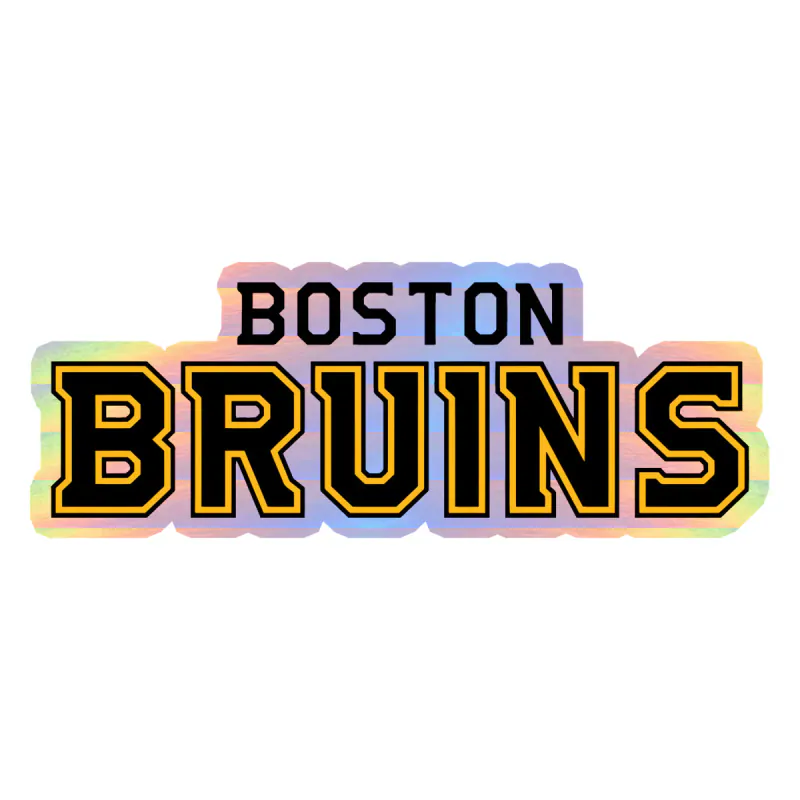 Boston Bruins - Name - Holographic Vinyl Sticker - Custom Size