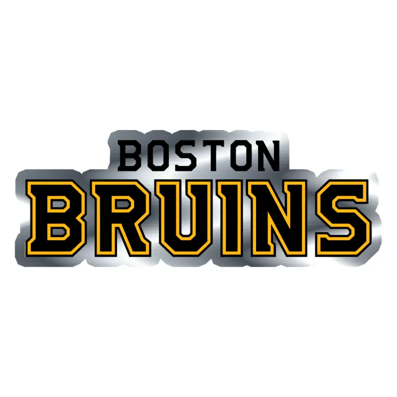 Boston Bruins - Name - Silver Chrome Vinyl Sticker - Custom Size