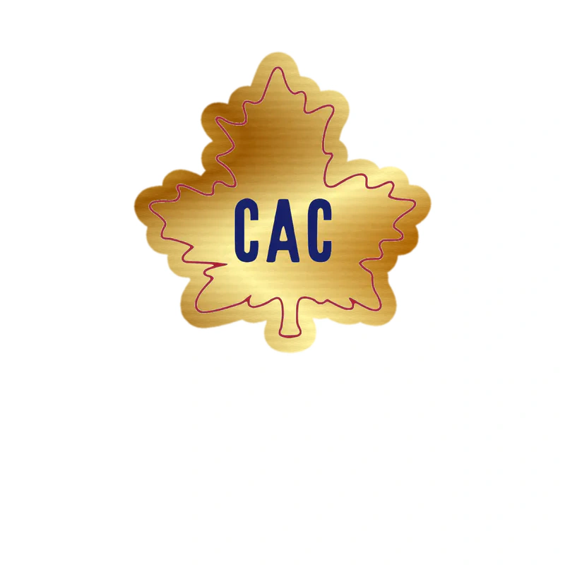Montreal Canadiens - White Leaf With CAC - Gold Chrome Vinyl Sticker - Custom Size