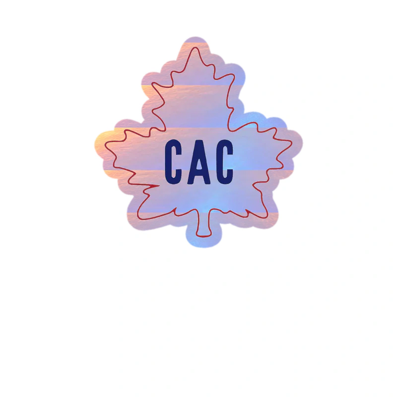 Montreal Canadiens - White Leaf With CAC - Holographic Vinyl Sticker - Custom Size