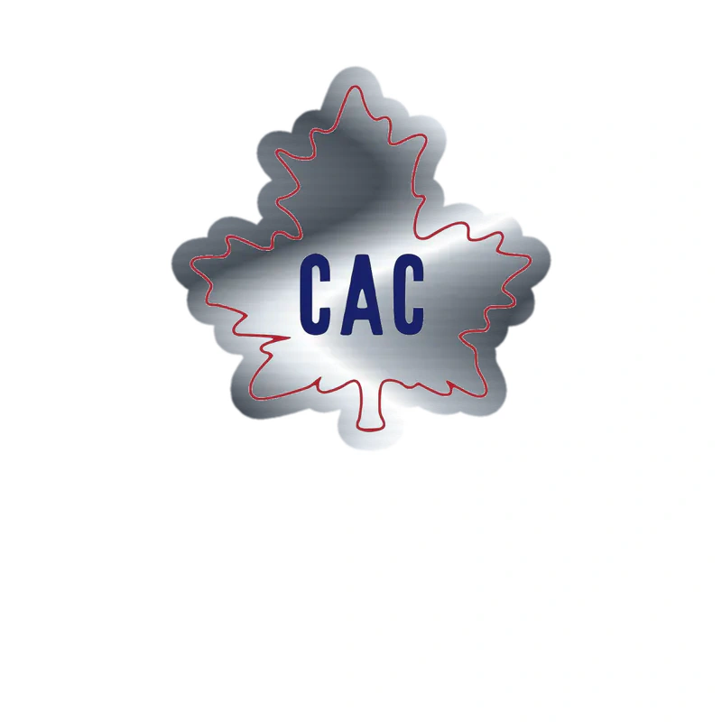 Montreal Canadiens - White Leaf With CAC - Silver Chrome Vinyl Sticker - Custom Size