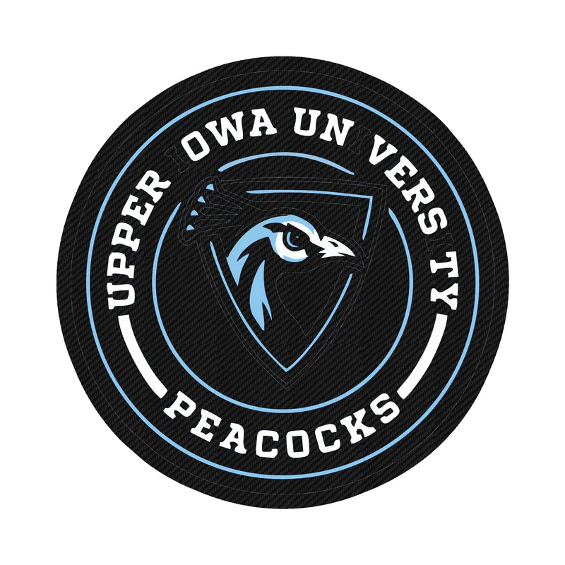 Upper Iowa Peacocks - Image 2 - Carbon Fiber Vinyl Decal - Custom Size