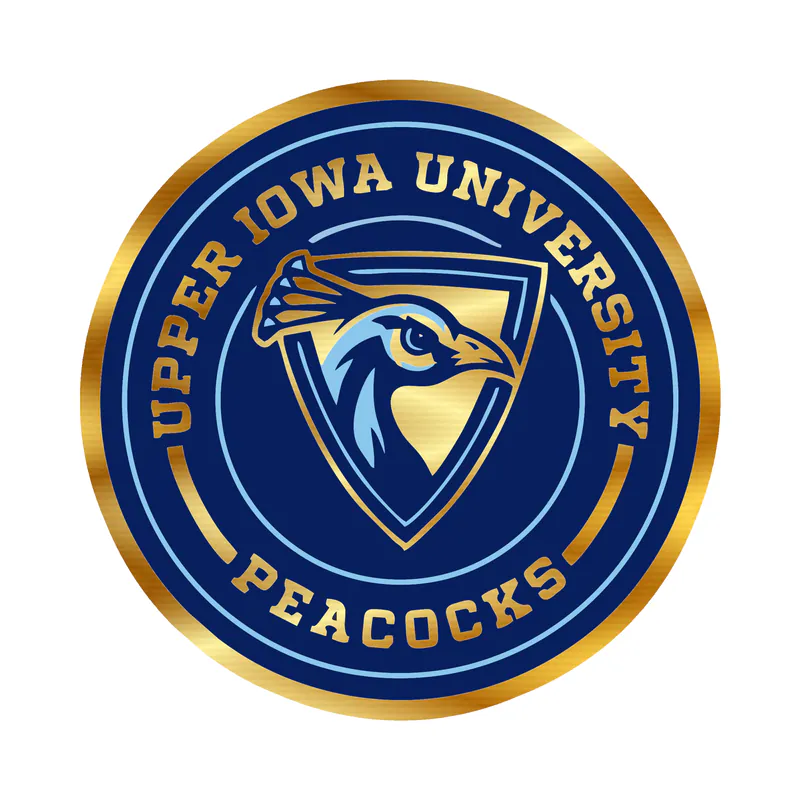 Upper Iowa Peacocks - Image 2 - Gold Chrome Vinyl Decal - Custom Size