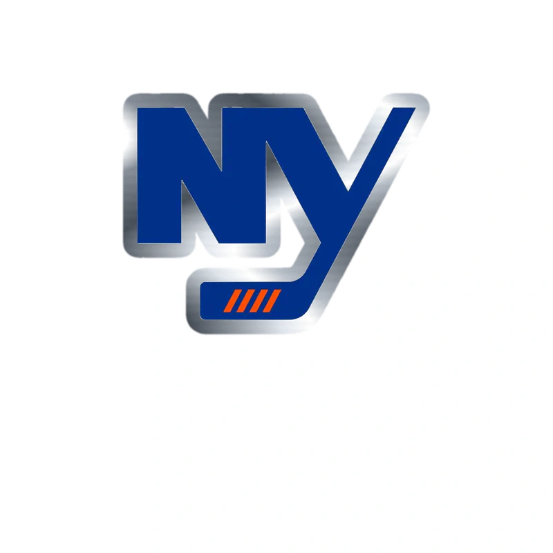 New York Islanders - NY - Silver Chrome Vinyl Sticker - Custom Size