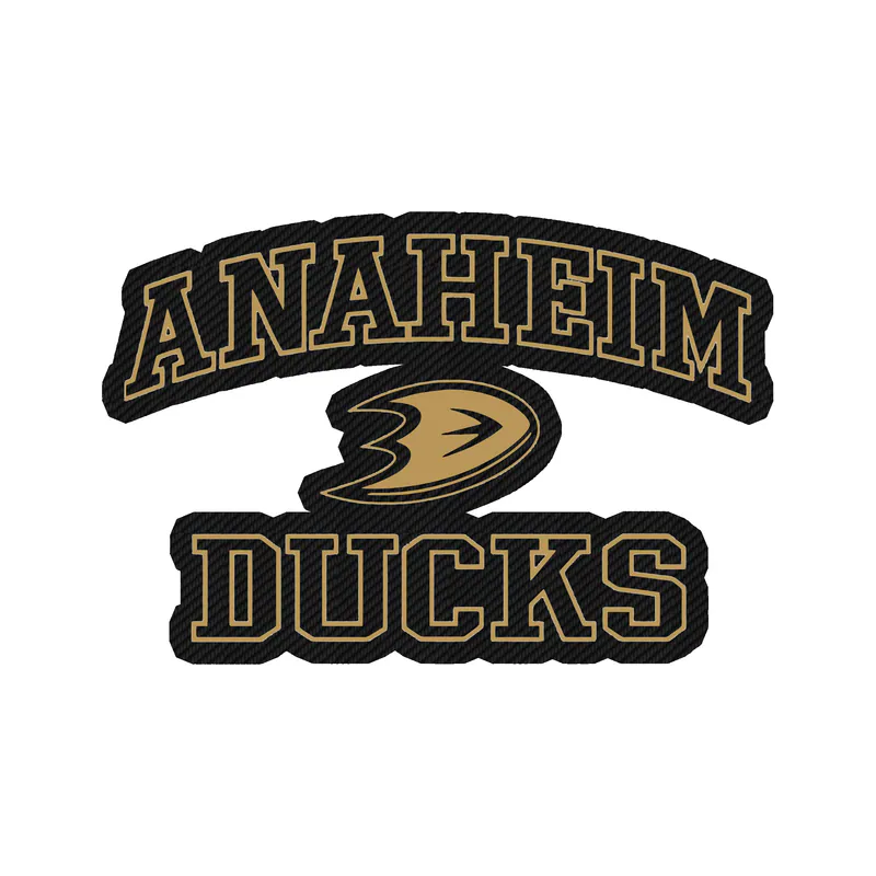 Anaheim Ducks - D With Name - Carbon Fiber Vinyl Sticker - Custom Size