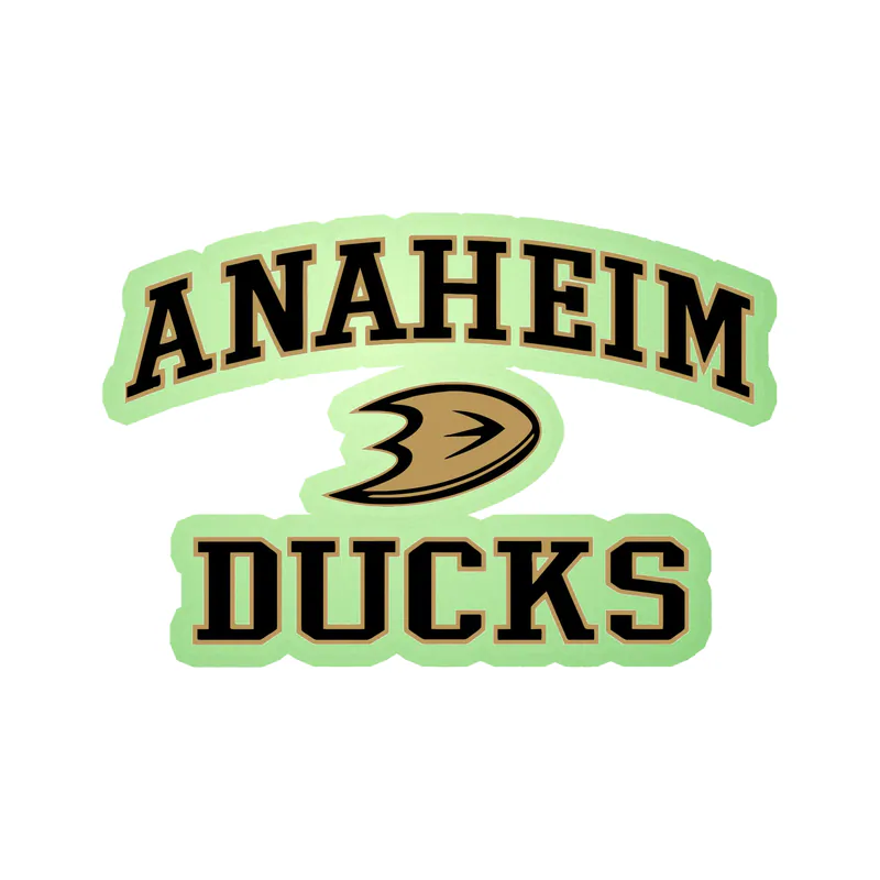 Anaheim Ducks - D With Name - Glow in the Dark Vinyl Sticker - Custom Size