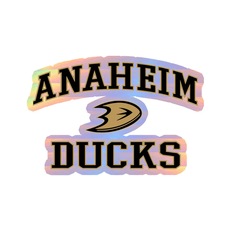 Anaheim Ducks - D With Name - Holographic Vinyl Sticker - Custom Size