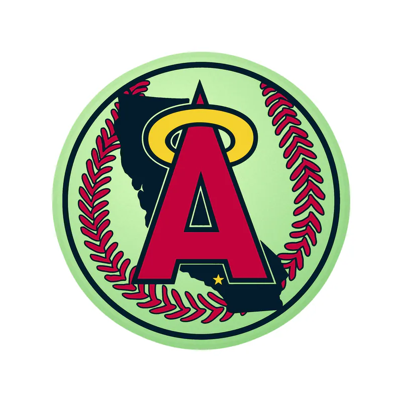Los Angeles Angels - Baseball Old School - Glow in the Dark Vinyl Sticker - Custom Size