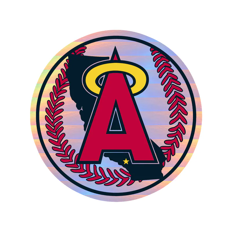 Los Angeles Angels - Baseball Old School - Holographic Vinyl Sticker - Custom Size