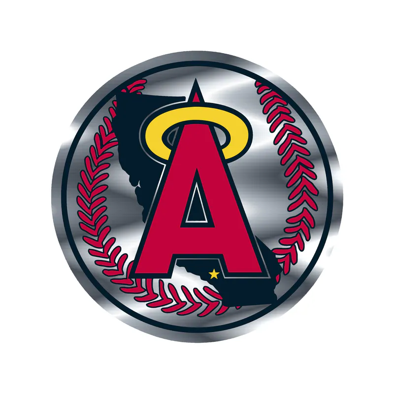 Los Angeles Angels - Baseball Old School - Silver Chrome Vinyl Sticker - Custom Size