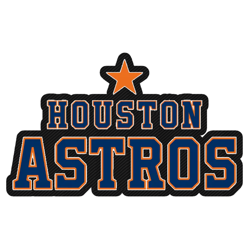 Houston Astros - Name With Star On Top - Carbon Fiber Vinyl Sticker - Custom Size
