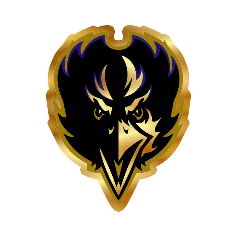 Baltimore Ravens - Image 9 - Gold Chrome Vinyl Sticker - Custom Size