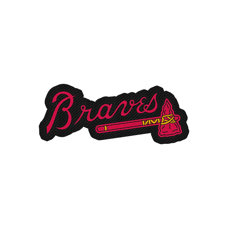Atlanta Braves - Braves With Hatchet - Carbon Fiber Vinyl Sticker - Custom Size