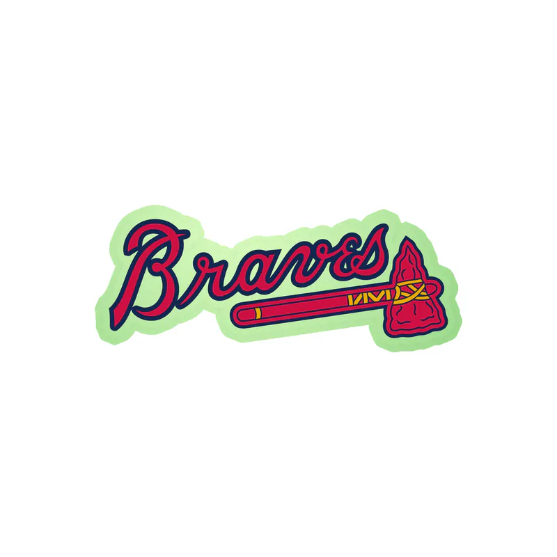 Atlanta Braves - Braves With Hatchet - Glow in the Dark Vinyl Sticker - Custom Size