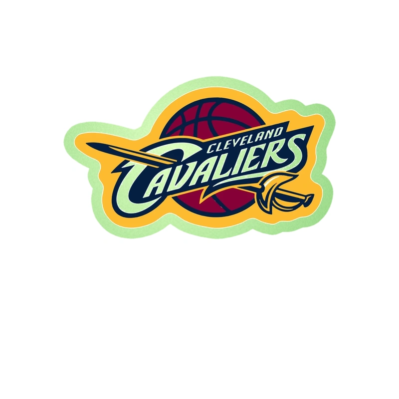 Cleveland Cavaliers - Maroon Basketball With Name - Glow in the Dark Vinyl Sticker - Custom Size