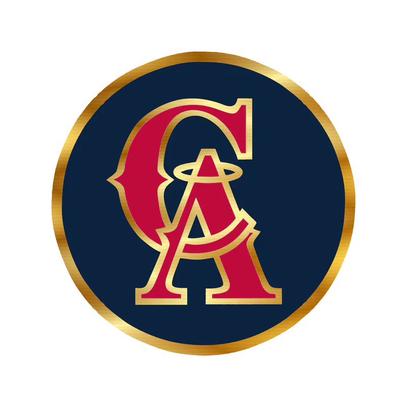 Los Angeles Angels - 1993 Logo - Gold Chrome Vinyl Sticker - Custom Size