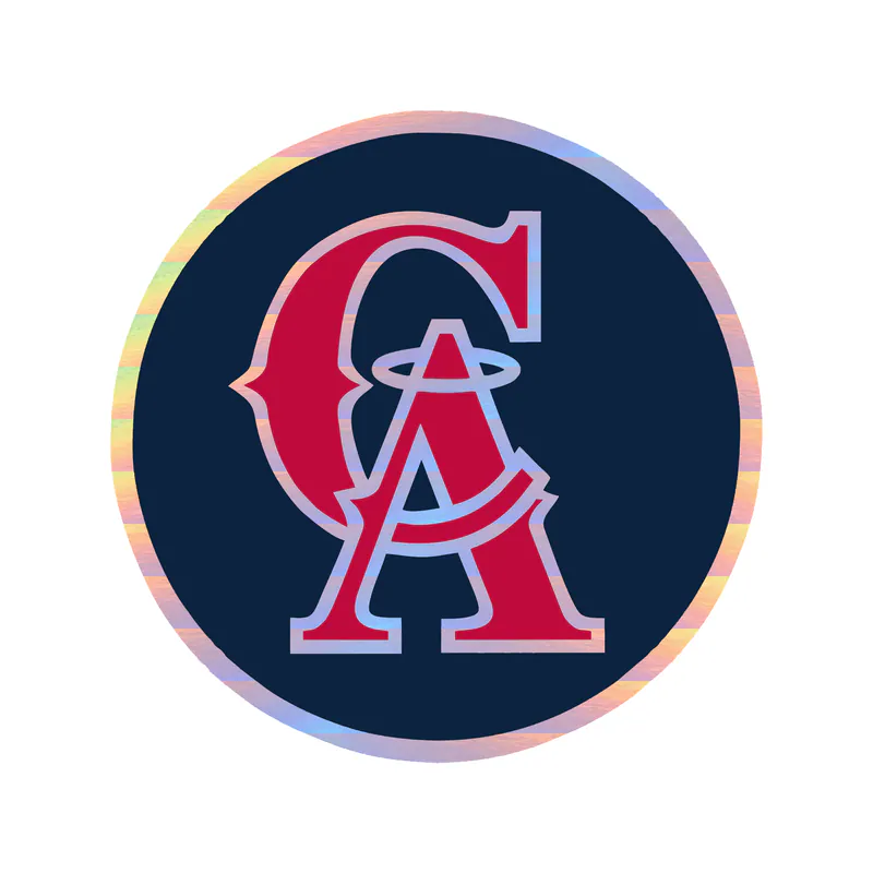 Los Angeles Angels - 1993 Logo - Holographic Vinyl Sticker - Custom Size