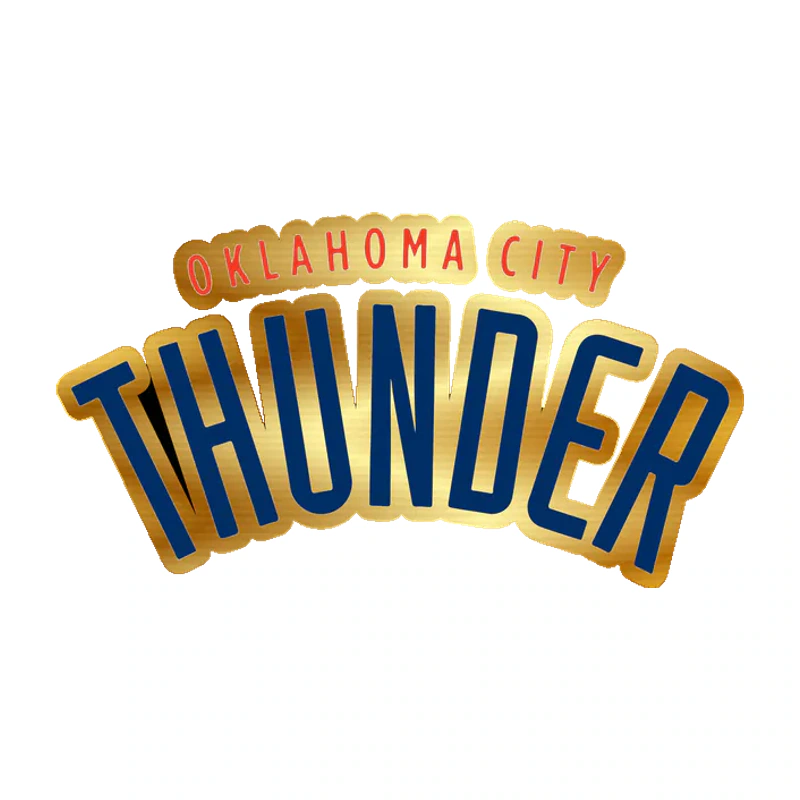 Oklahoma City Thunder - Image 1 - Gold Chrome Vinyl Sticker - Custom Size