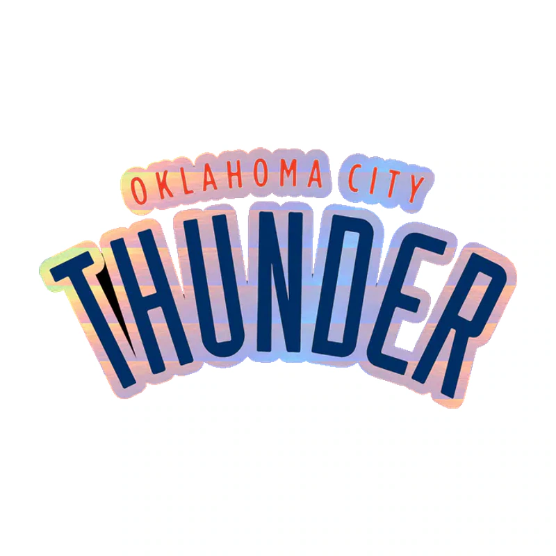 Oklahoma City Thunder - Image 1 - Holographic Vinyl Sticker - Custom Size
