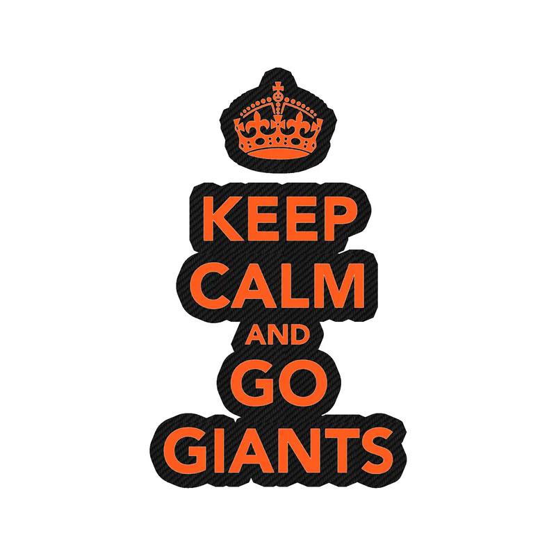 San Francisco Giants - Keep Calm And Go Giants - Carbon Fiber Vinyl Sticker - Custom Size