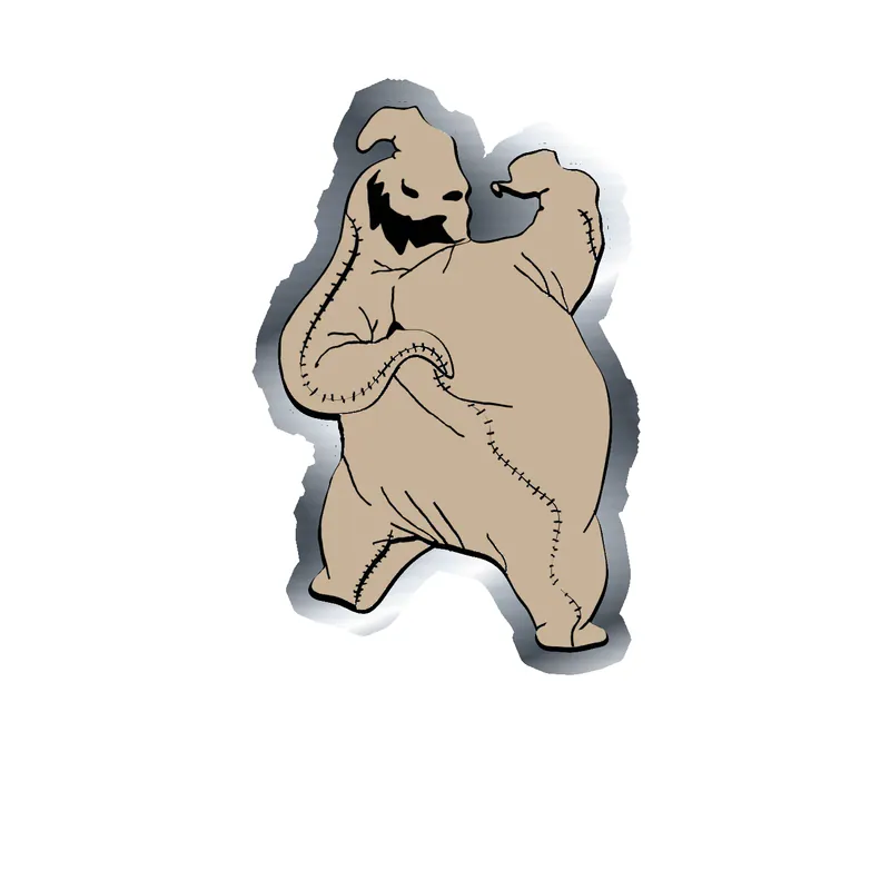 Nightmare Before Christmas Silver Chrome Vinyl Sticker - Custom Size
