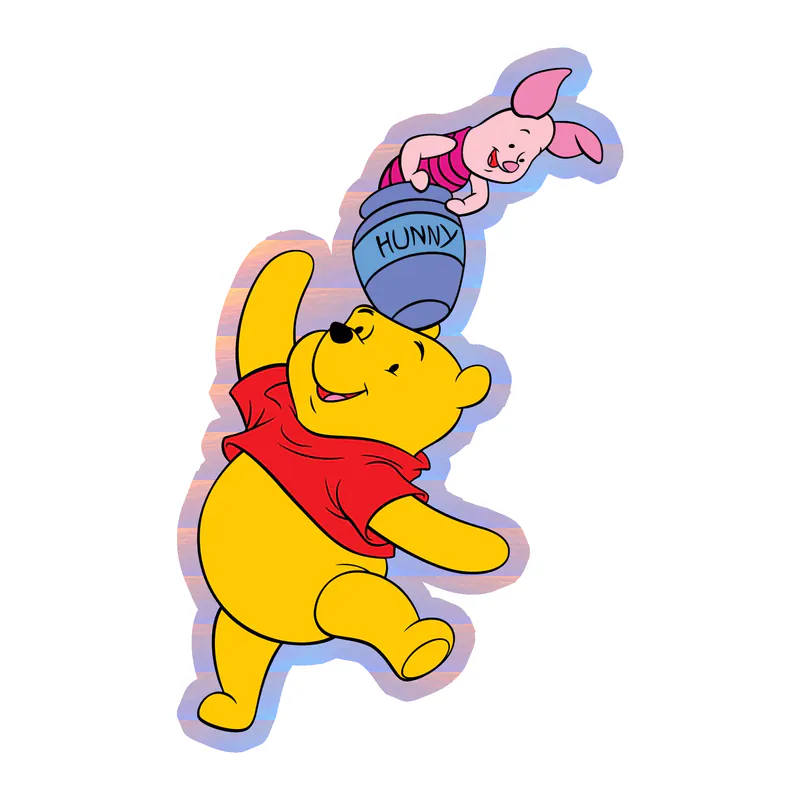 Winnie The Pooh - Pooh And Piglet - Holographic Vinyl Sticker - Custom Size