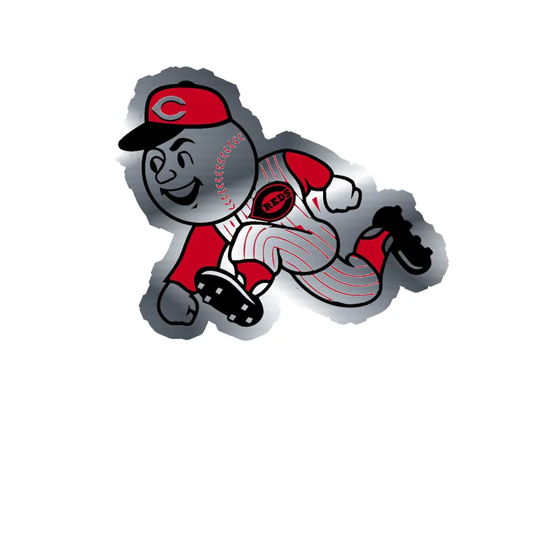 Cincinnati Reds - Mr. Red - Silver Chrome Vinyl Sticker - Custom Size