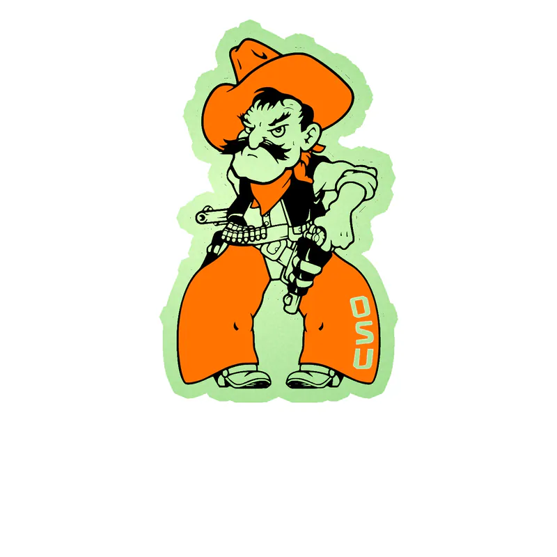 Oklahoma State University Cowboys - Image 1 - Glow in the Dark Vinyl Decal - Custom Size