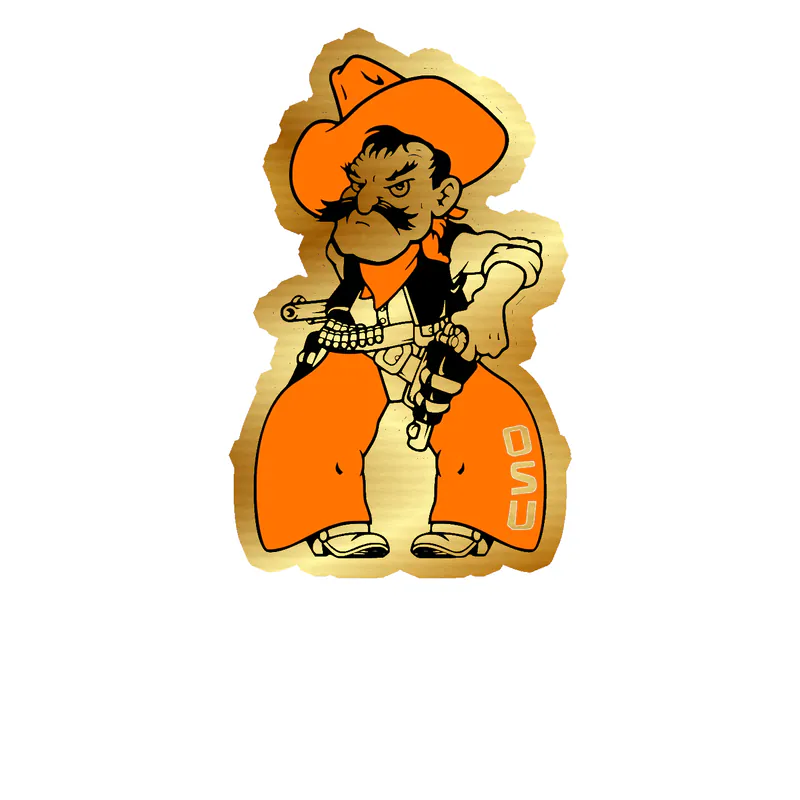 Oklahoma State University Cowboys - Image 1 - Gold Chrome Vinyl Decal - Custom Size