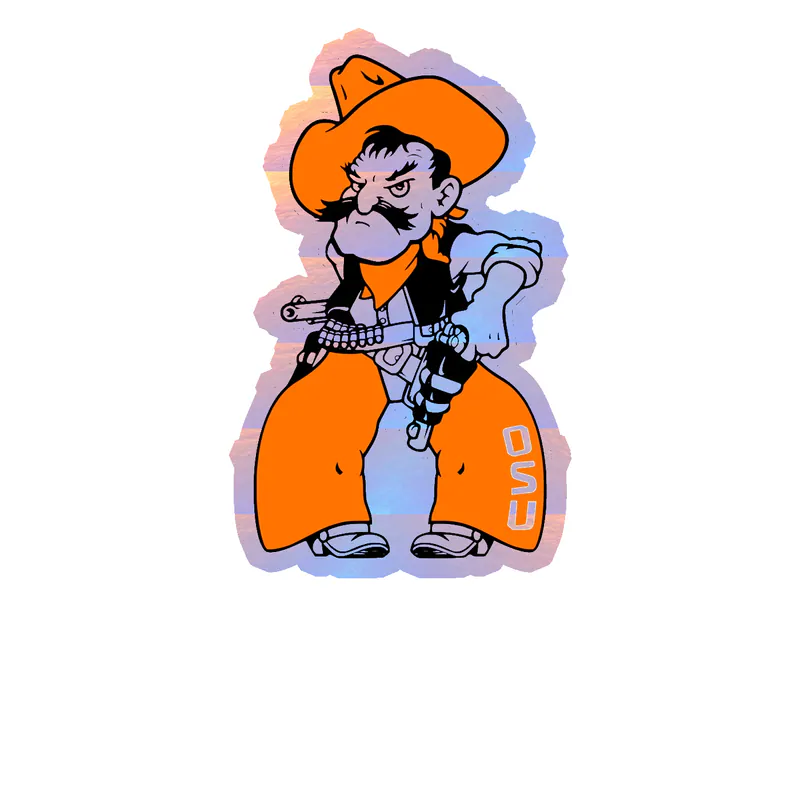 Oklahoma State University Cowboys - Image 1 - Holographic Vinyl Decal - Custom Size