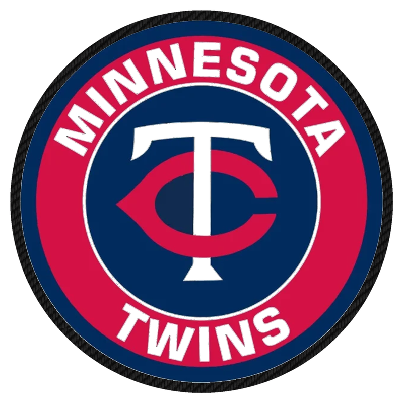 Minnesota Twins - Circle With TC And Name - Carbon Fiber Vinyl Sticker - Custom Size